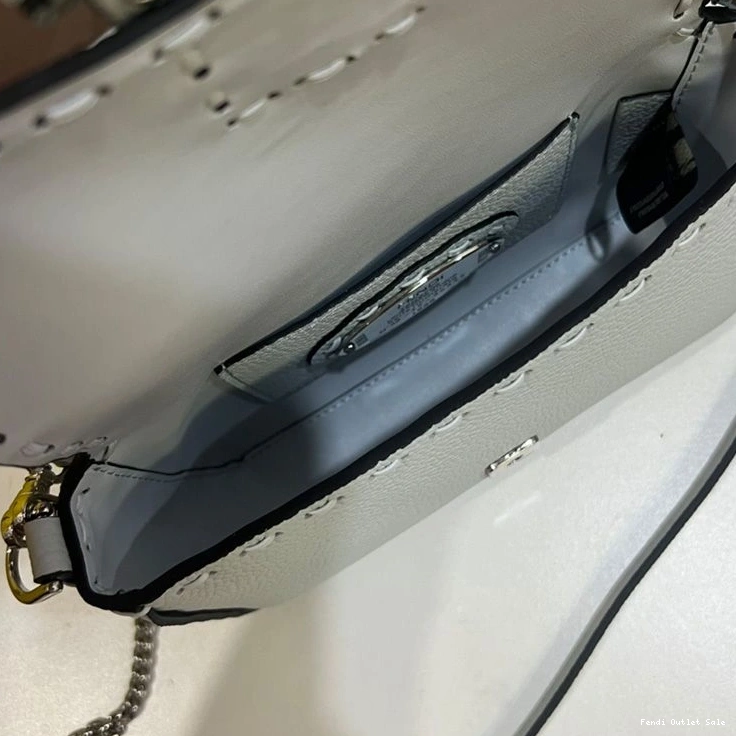 Cheap Fendi Sky Mini Blue Romano In Baguette Leather Bag Selleria Cuoio 0819